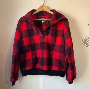 Vintage Polar Fleece 1/4 zip Pullover Coat Jacket Sweater Layer 80s